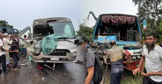 ইবির শিক্ষক বহনকারী কোস্টারের সঙ্গে বাসের সংঘর্ষ, আহত ৮